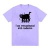 I Am Contaminated with Radiation Meme T Shirt Funny Black Cat Humor Graphic Tshirt Men Women Fashion Casual Vintage T-shirt Tops