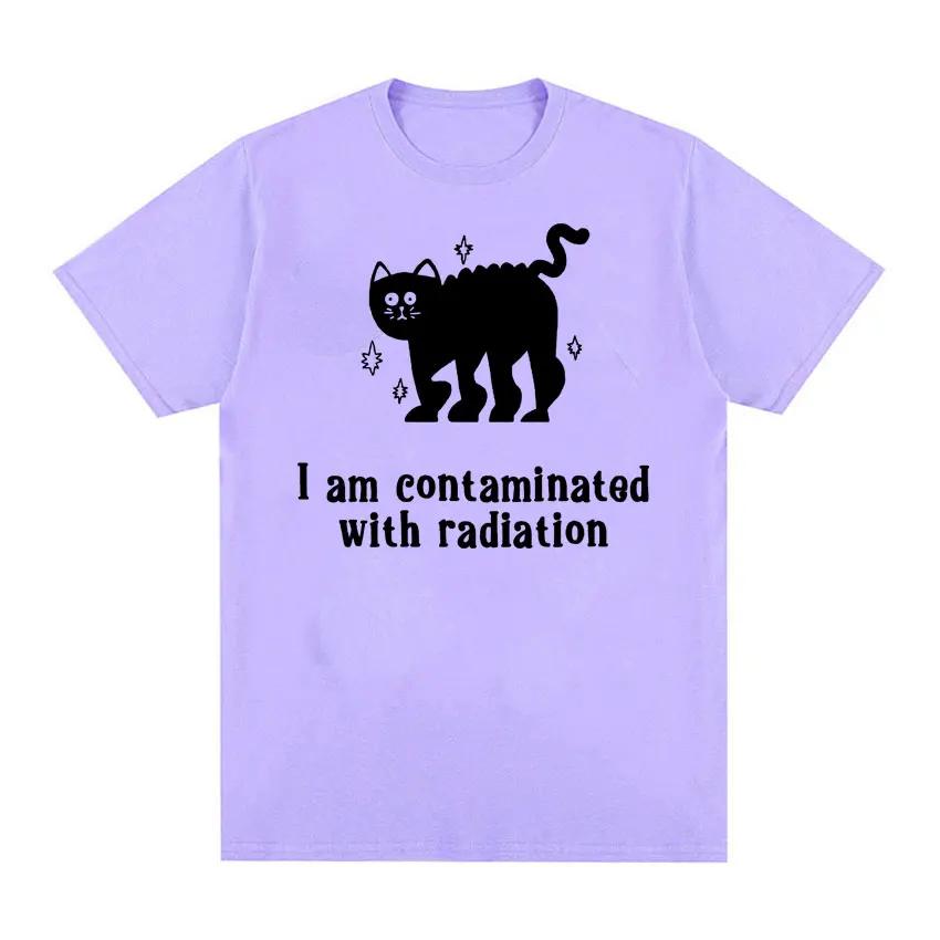 I Am Contaminated with Radiation Meme T Shirt Funny Black Cat Humor Graphic Tshirt Men Women Fashion Casual Vintage T-shirt Tops
