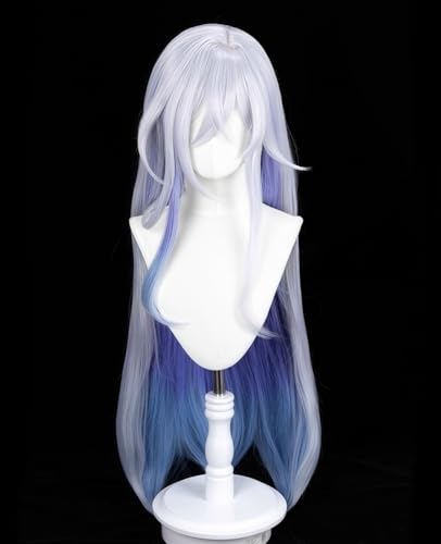NOKIJP Skark Wig, Genshin Impact Cosplay, Heat-Resistant, Smooth, Easy To Style, Genshin Impact Snezhnaya Skark, Tartaglia's Master