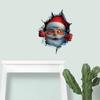Santa Cracked Wall Decal Christmas Self-Adhesive Static Clings PVC Stickers for Car Window Room Wall Decor