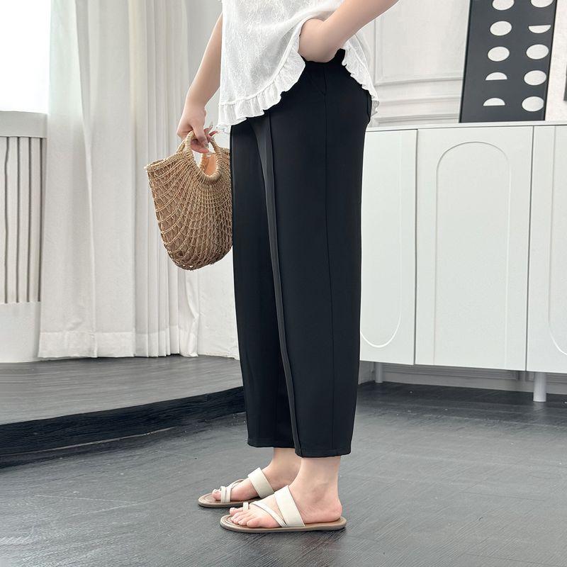 

Plus size women clothing [Cool Feeling Suit Pants] Early Autumn New High-Grade Casual 100.00kg Slimming Cropped Harem Pants Classic Black 3XL