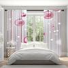 Christmas pink Christmas ball printed curtains   pole bag curtains   bedroom and living room   home decoration   room decoration