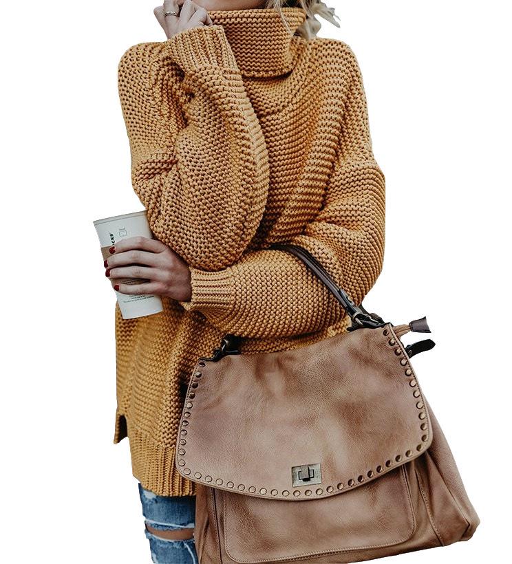 2026 Autumn/Winter Women's High Neck Knit Pullover Sweater