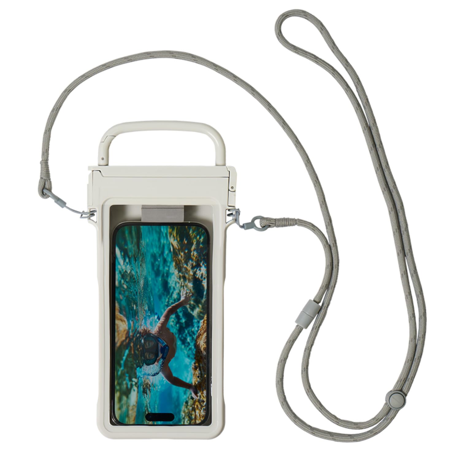 

Rhythm Smartphone Waterproof Case IP67 Dustproof Underwater Photography Touch Light Gray CARABINERCASE 9YYA66RH08