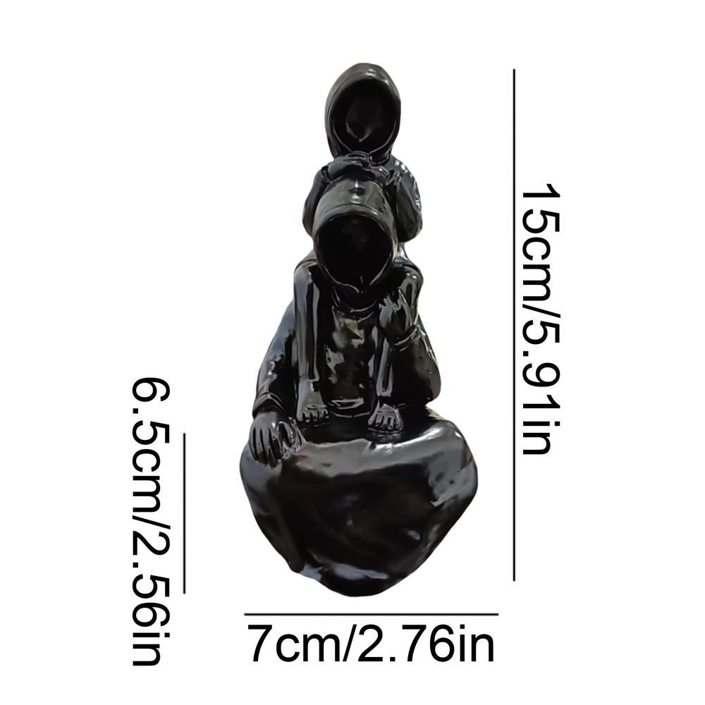 

Семейные фигурки Безликая смола Папа Сын Статуэтка Декоративная скульптура Домашний декор Показывает любящие игривые отношения Акцентная фигурка чёрный