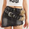Punk Pu Leather Fur Belt Y2K Metal Studded Plush Waist Chain Faux Fur Belts Furry Sexy Vintage Waistband Hiphop Jeans Belt