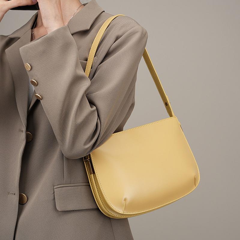 Women's Bag Leather Underarm Bag New Simple and Versatile High-end Handbag Bag Can Be