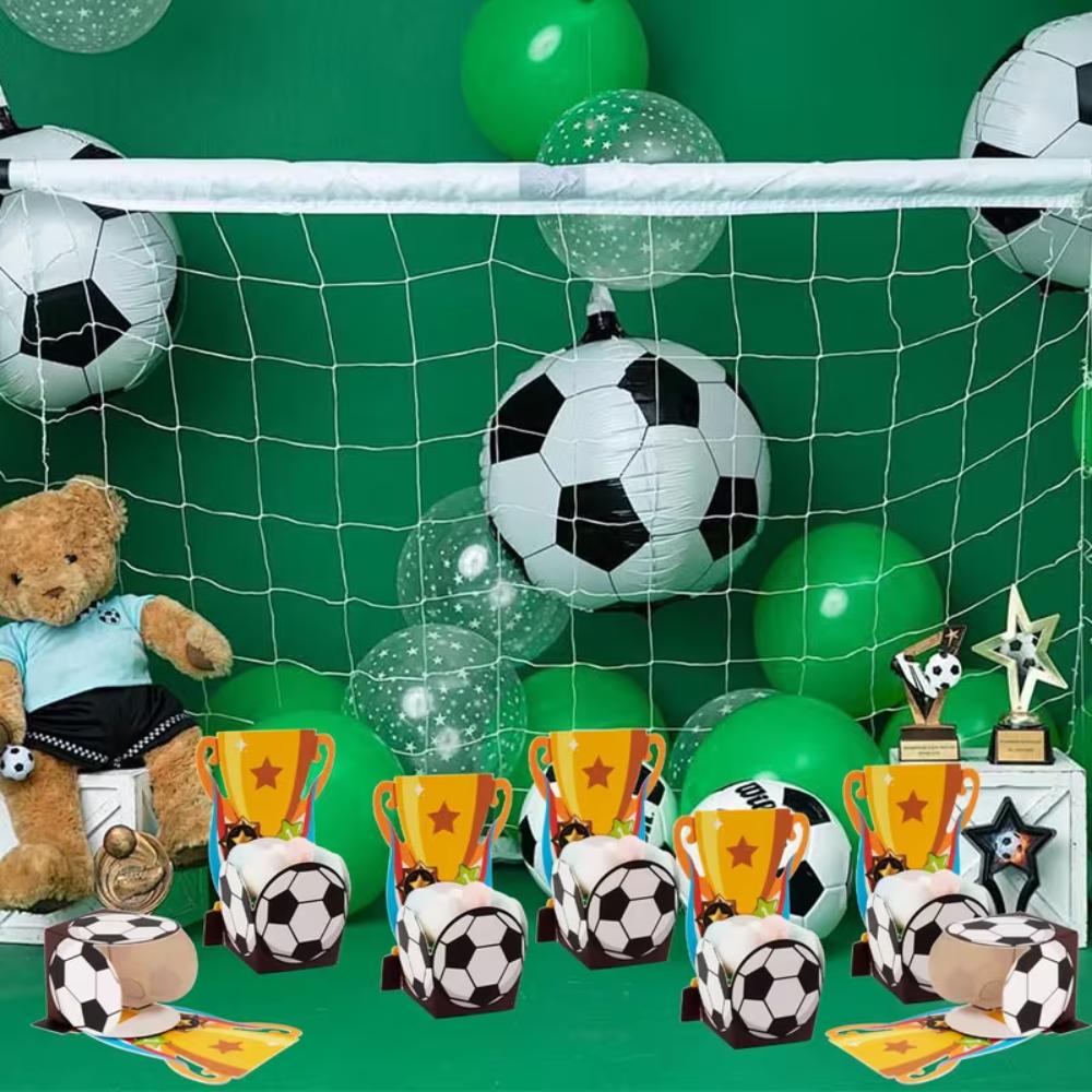 Football Player Birthday Party Boxes Cartoon Trophy Gift Packaging Boxes Dessert Table Candy Box Football Theme Party Supplies