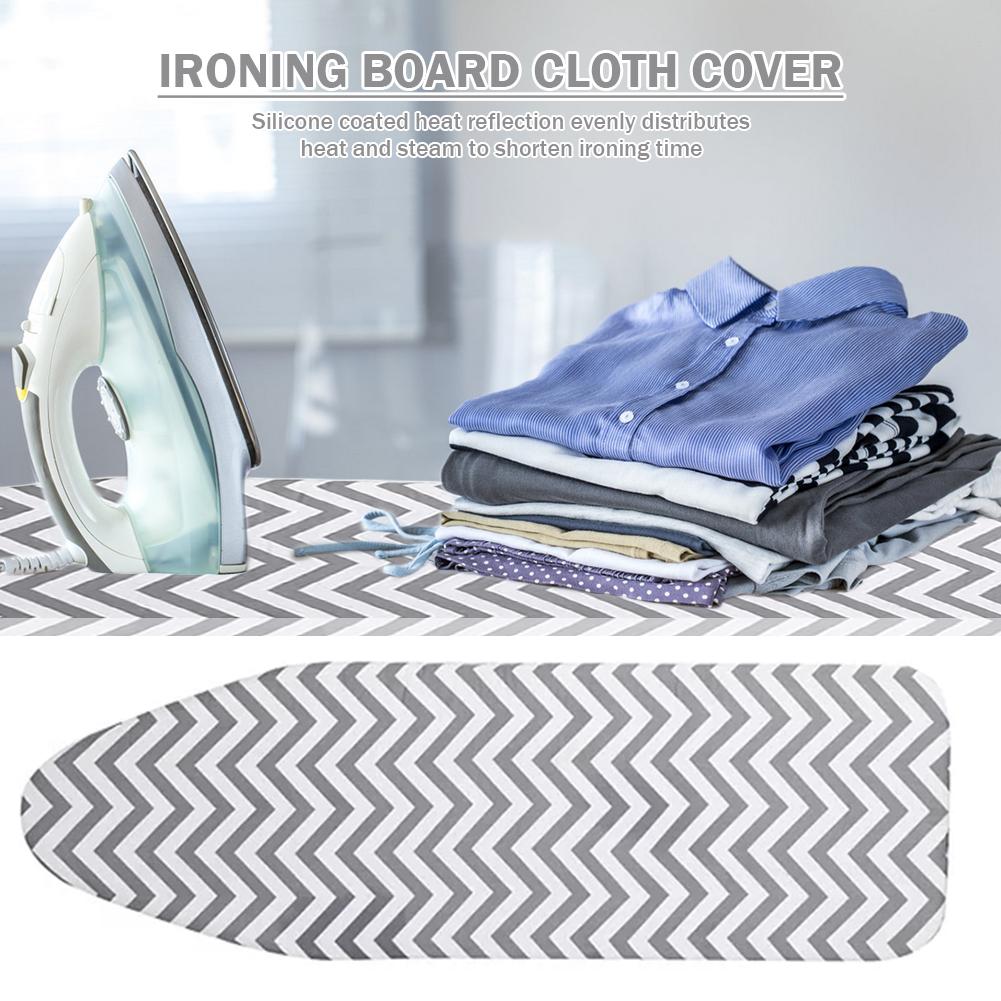 150x50cm Silicone Ironing Board Cover Elastic Edge Heat Reflective Non Stick with Secure Straps/Nose Pocket for Iron Accessories