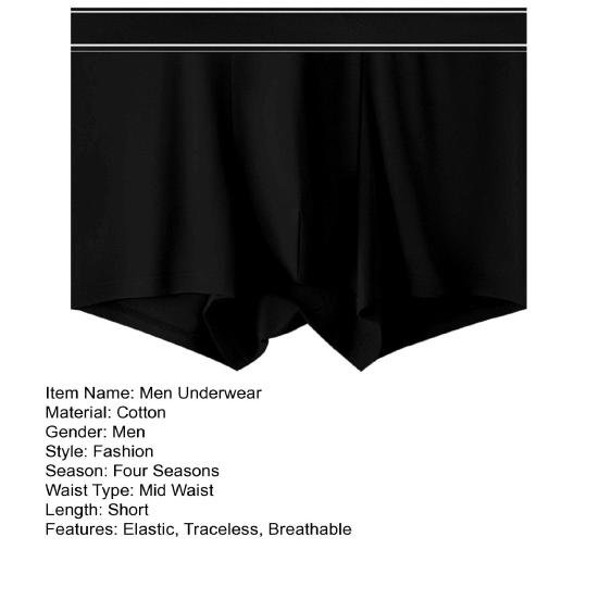 Mens Cotton Boxers Briefs Summer Moisture Wicking Underwear Solid Color Breathable Stretch Wide
