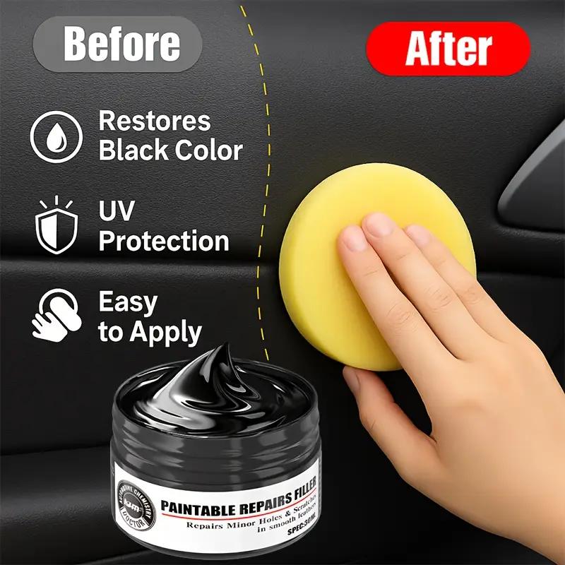Plastic Restorer-Black Restorer for Faded Plastic,rubber and Vinyl,restores Deep color.Easy To apply,Black Restorer Shiny Car Ac