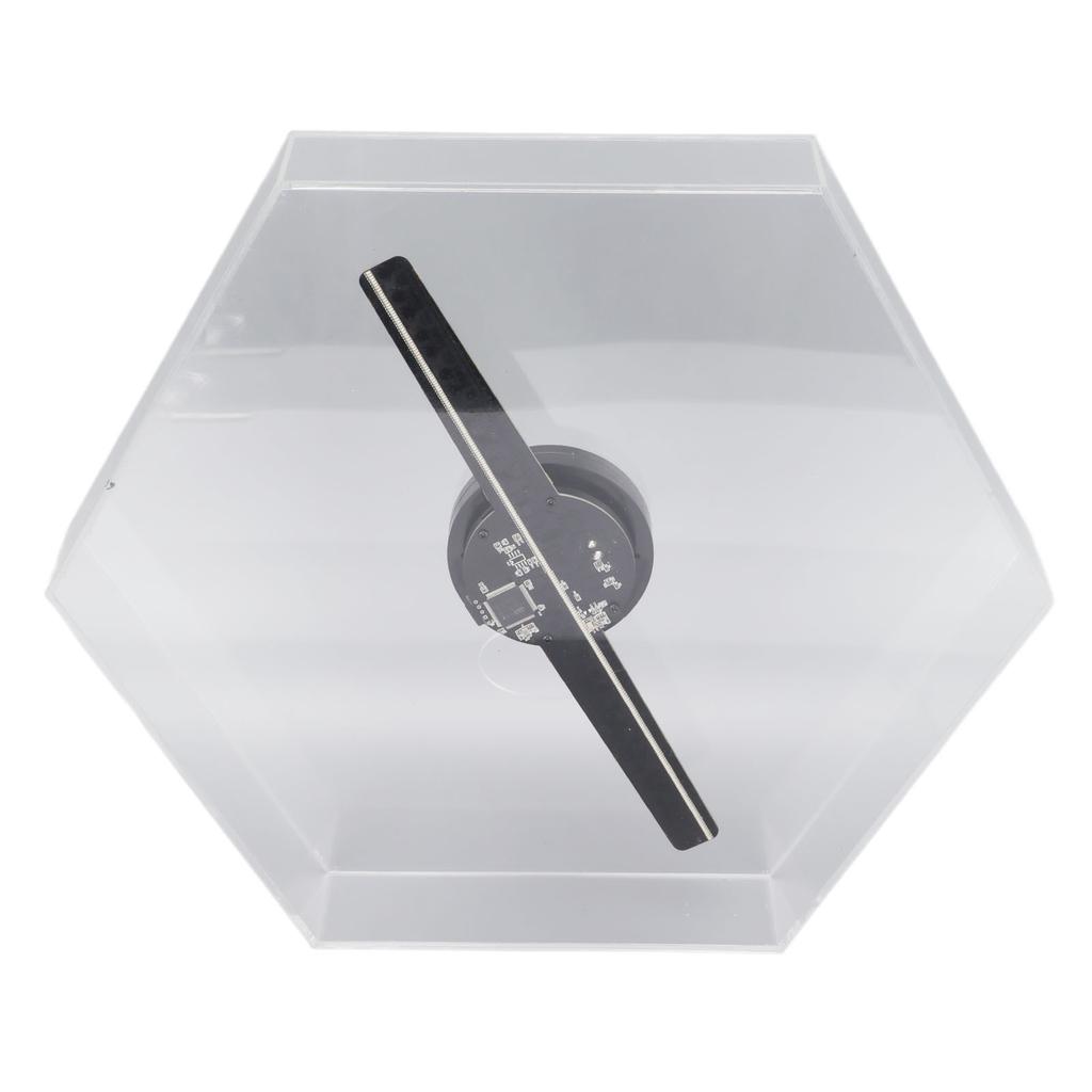 Holographic Advertising Machine 3D Naked Eye LED Fan with Hexagonal Protective Cover for Store