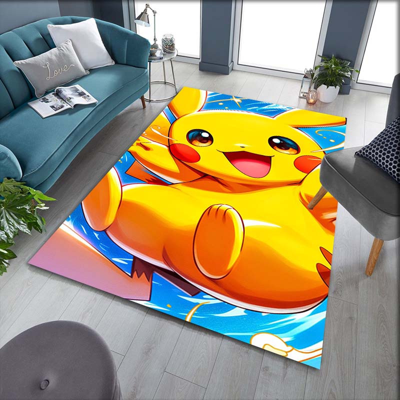 Pokémon Pikachu Print Non-Slip Home Decor Rug, Cute Cartoon Welcome Mat, Perfect Gift for Family and Friends.