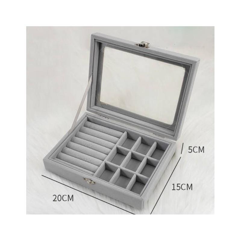 Jewelry Box Organizer Gray Box Roomy Case