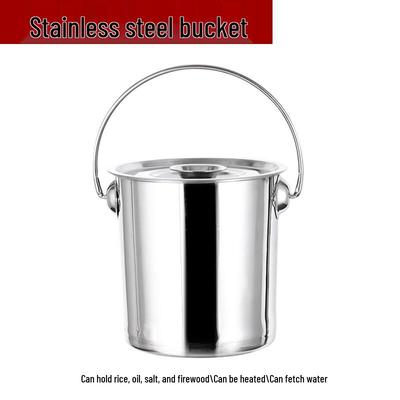 Seau de rangement multi-usages en acier inoxydable avec couvercle