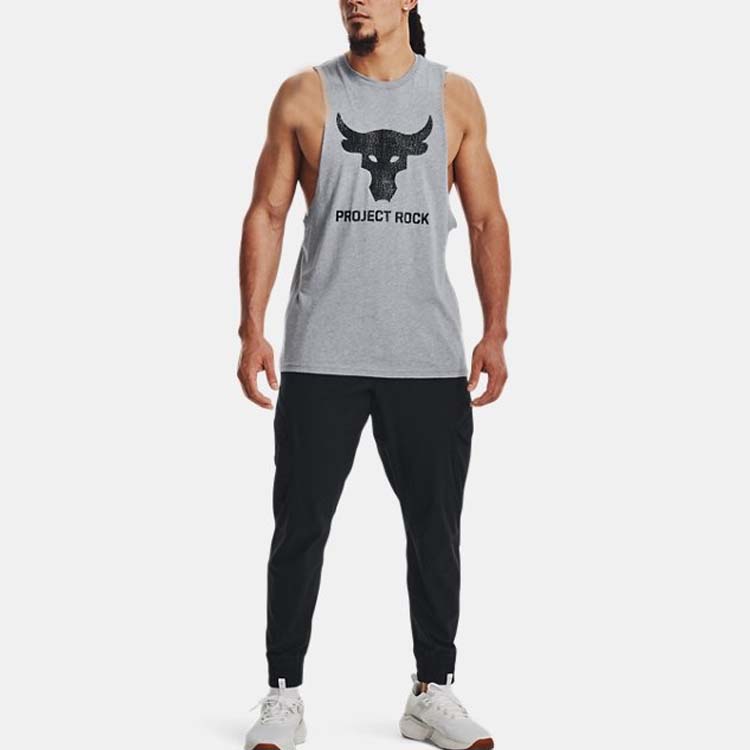Under Armour Graphic Logo Crew Neck Sleeveless Training Vest Men Gray 1373787-035