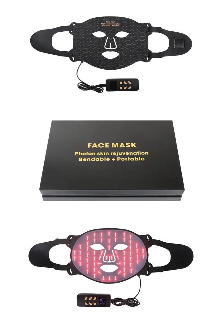 Remote-Controlled Portable LED Face Mask: Red Light Facial Spectrometer for Home Beauty.