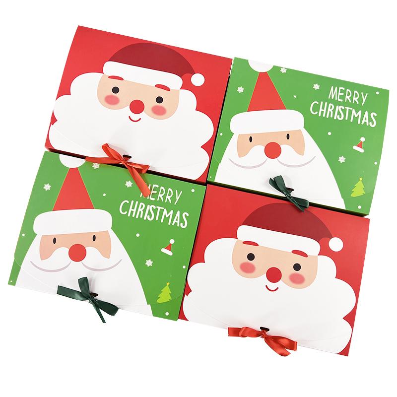 4Pcs Christmas Gift Box Santa Claus Large Cookie Snack Cake Packaging Box Xmas Noel Navidad Kids Gift Home Decor 2025 New Year