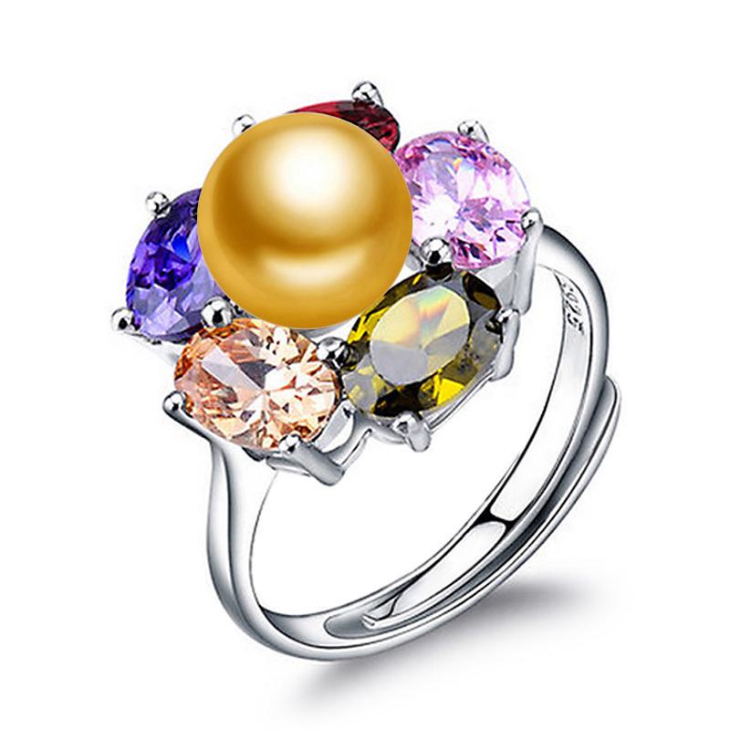 FENASY Naturlig ferskvannsperlering for kvinner Perlesmykker Mote Lilla Blå Krystallblomstring