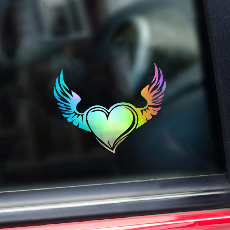 1pc Love Heart Wing Fashion Car Stickers for Auto Window Bumper Trunk Body Styling Self-adhesive Car Accessories Vinyl Decals