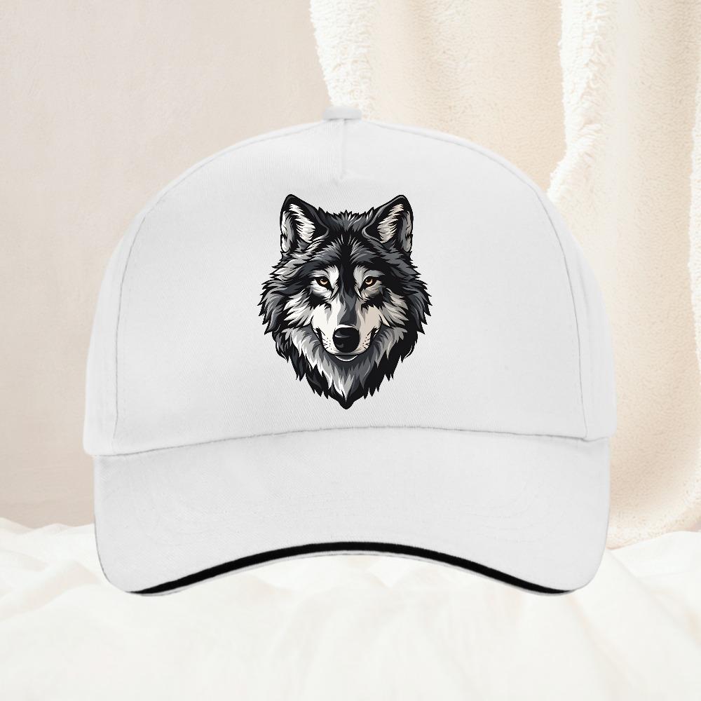 Unisex Washed Cotton Wolf Howl Dad Hat Baseball Cap Unisex Women Golf Sport Sun Protection Adjustable Outdoor Hiking Caps