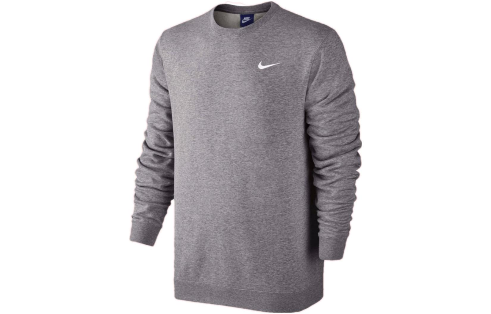 Nike Sweatshirts Men s Gray Crew Neck Moderate Regular 916609-071 M