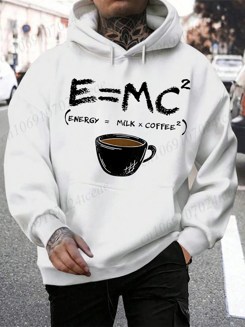 

Men s Hoodies Casual Funny Energy=Milk+Coffee Print Sweatshirts O-neck Cool Top for Men Fleece Sportwear Male Hooded Hoodies 3XL
