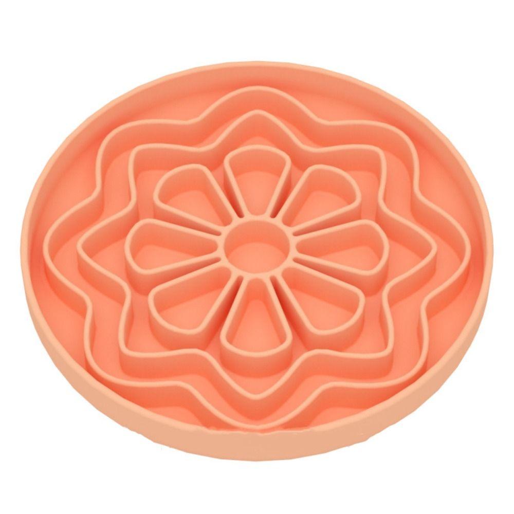 Round Slow Feeder Dog Bowl Silicone Dog Lick Mat Multifunction Slow Feeding Dish  Reduces Boredom