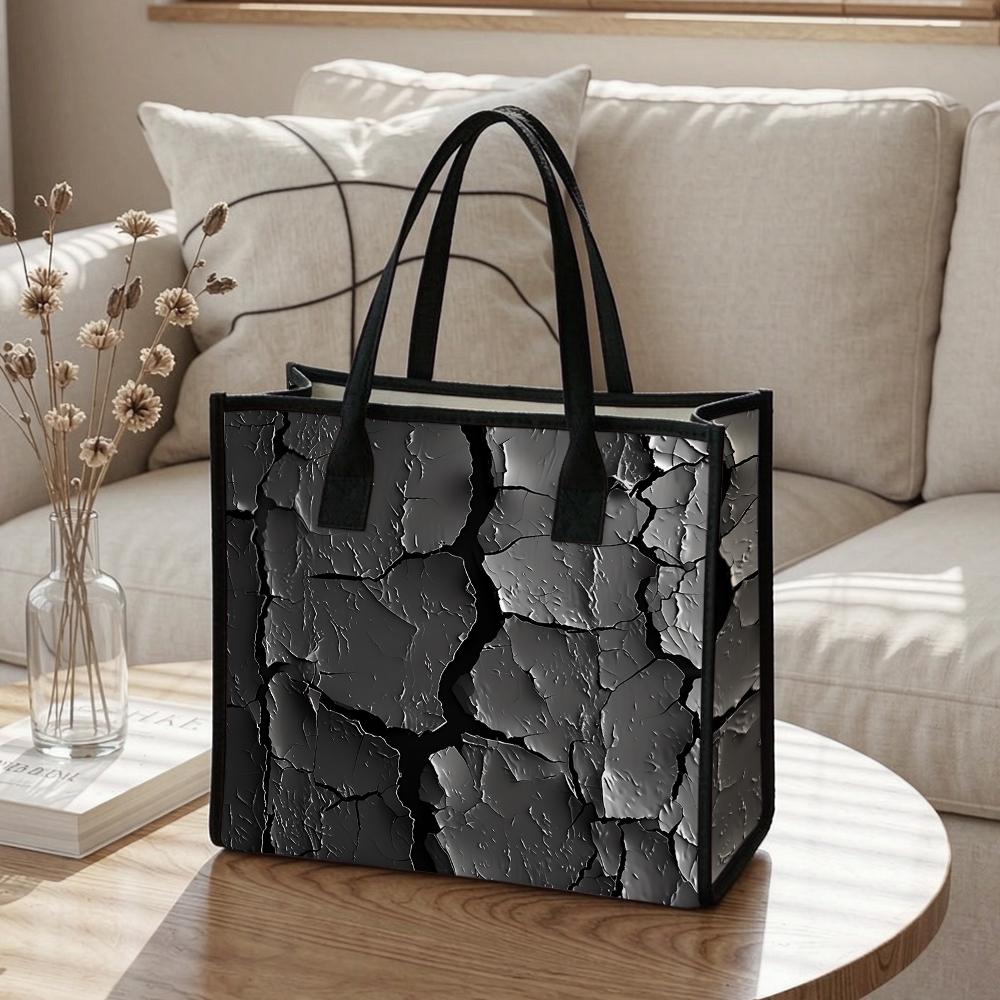 Stylish Crack Pattern Tote Bag Fashion Daily Casual Shoulder Bag for Commute Shopping