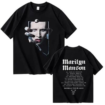 Marilyn Manson 2026 tuuri T-särk meestele ja naistele, erisuuruses, kvaliteetne suvine trükitud 100% puuvillane T-särk