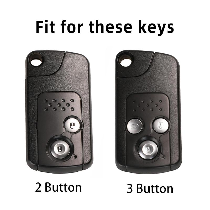 CPO1 Zinc Alloy Leather New Car Key Case Fob Cover For Honda Fit Jazz Shuttle GP2 Spada StepWgn RG1 Freed Spike Ge6 2/3 Accessories
