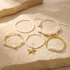 Women's Bohemian Starfish Shell Heishi Beads Bracelet Dainty Crushed Stone Braided Rope Chain Stackable Party Jewelry Gift