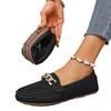 Large size flat bottom shallow mouth metal fashion single shoes spring round head comfortable casual women