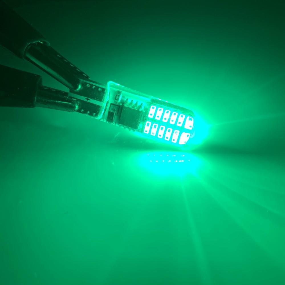 1pcs T10 W5W LED Strobe Flash Silicone Gel Light 194 168 3014 24LED LED Blink Light Bulb Clearance Lights 12V 2 Model Lights Dome Lights 6