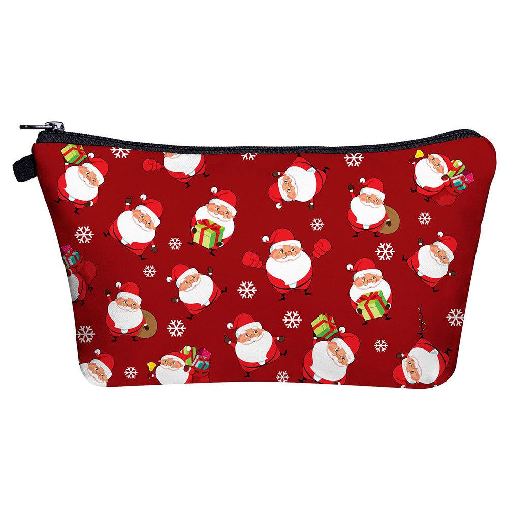 Women Christmas Ornament Print Cosmetic Bag Toiletries Organize Travel Storage Case 6693