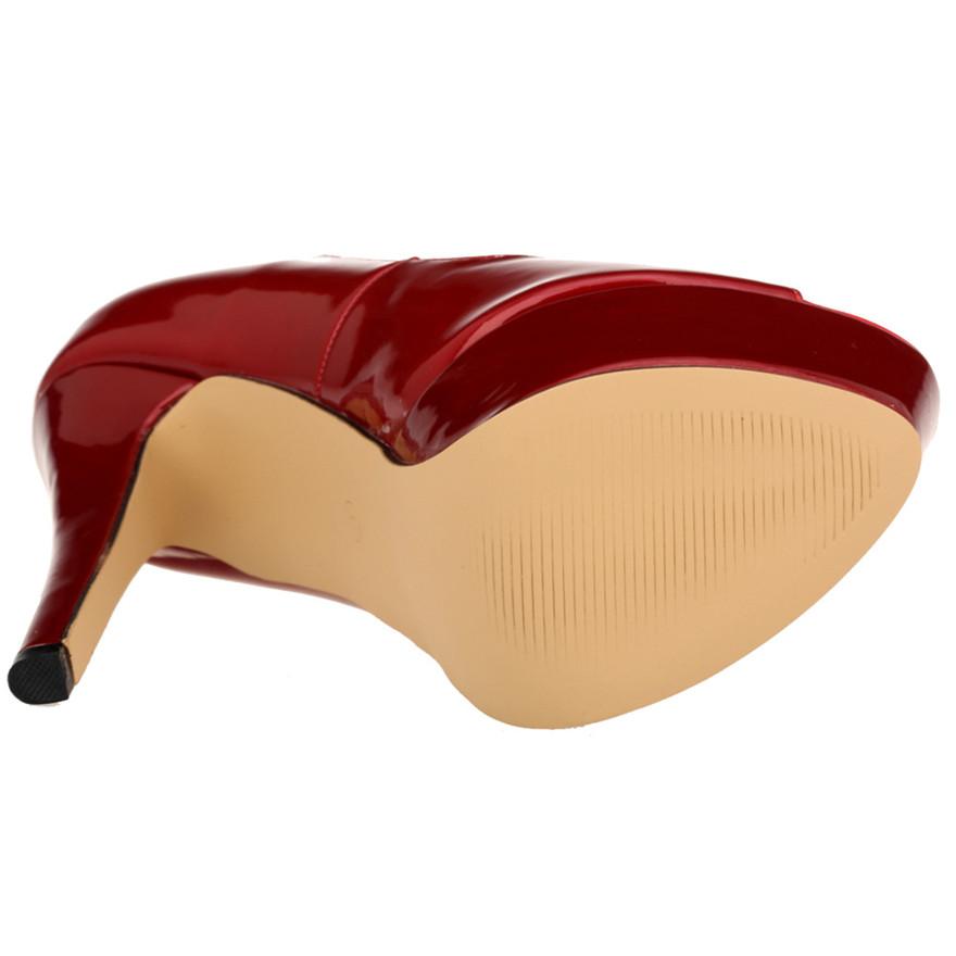 Buty Damskie Lakierowane Czarne Niebieskie Czerwone Szpilki Czółenka Ślubne Seksowne Platforma Damskie Z Odkrytymi Palcami Buty na Imprezę