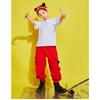 Rolanko Cargo Dance Long Pants for Girls and Casual Hip Size 130 Kids' Pants, Pants, Boys, Wear, School, Hop, Red,