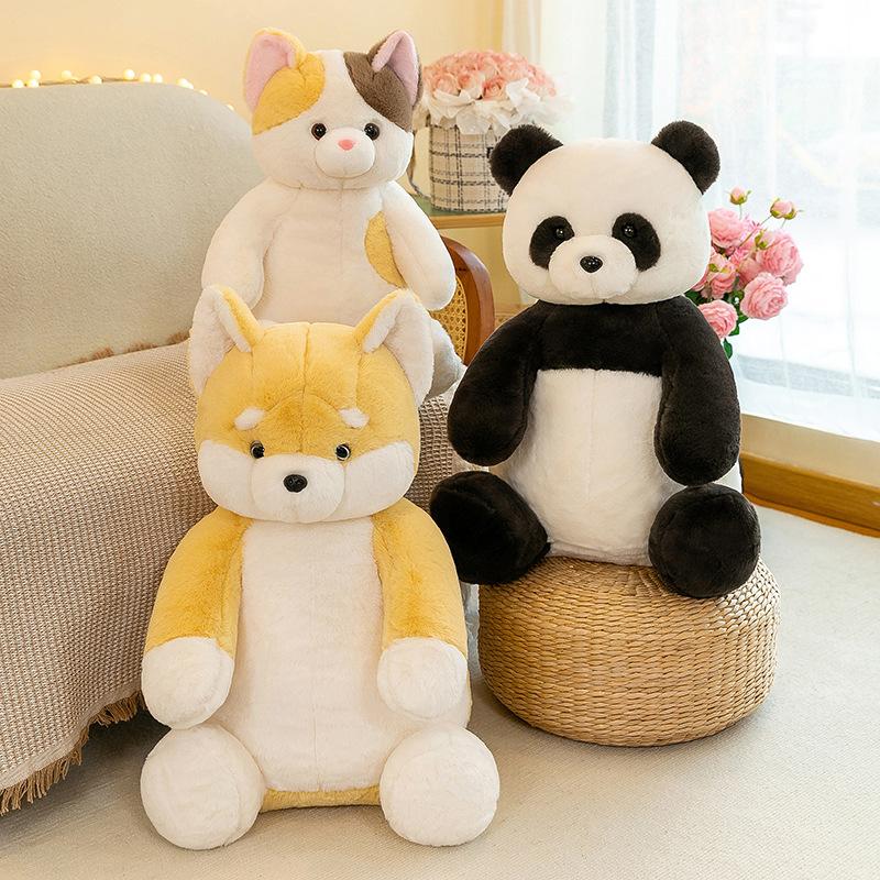 Animal doll Lazy cat, sitting panda Husky Shiba Inu big throw pillow doll plush toy