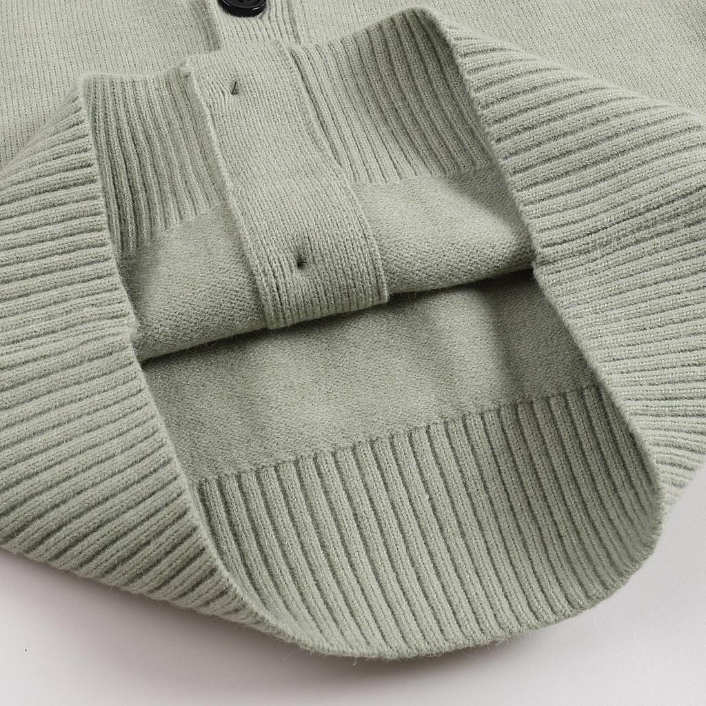 AMI 2025 Κλασική Ανδρική Κεντημένη Λευκή Καρδιά Ζακέτα Μάλλινη Πλεκτή Ζακέτα