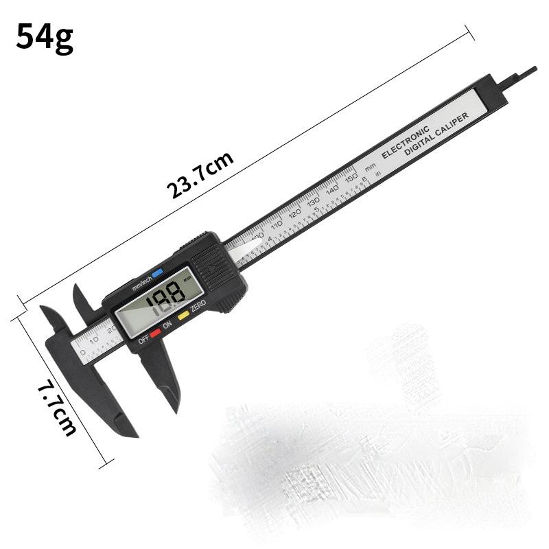 Black Digital Ruler 150mm Electronic Digital Caliper Carbon Fiber Dial Vernier Caliper Gauge Micrometer Measuring Tool