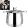 Rust Resistant Kitchenware Extra Tall Stainless Steel Soup Pot with Lid, Durable Kitchen Professional Home Maker Cookware Anti-Scalding Handles, Large