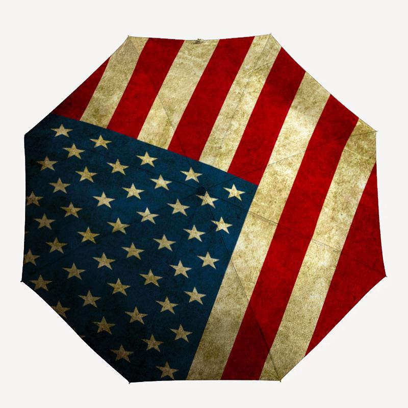 1pc flagUmbrella Portable Folding Umbrella Iron Frame Hole Bone Structure Outdoor Home Umbrella