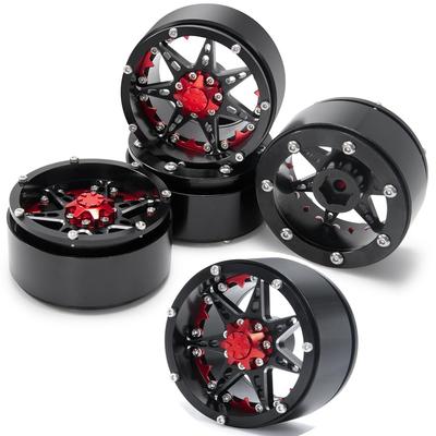 Zoll Räder RC Interne Beadlock Ring Räder Reifen Innen Interne Beadlock Räder Nabe Kompatibel mit Wraith 90018 RC Crawler Auto Rot 2.2 #24 (5 Stück, +