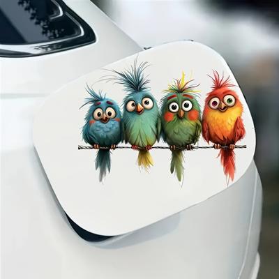 Snarky Sarcastic Quirky Birds Car Stickers Waterproof for Fuel Tank Cap Trunk Vinyl Decals Scratches Cover Funny Auto Decoration