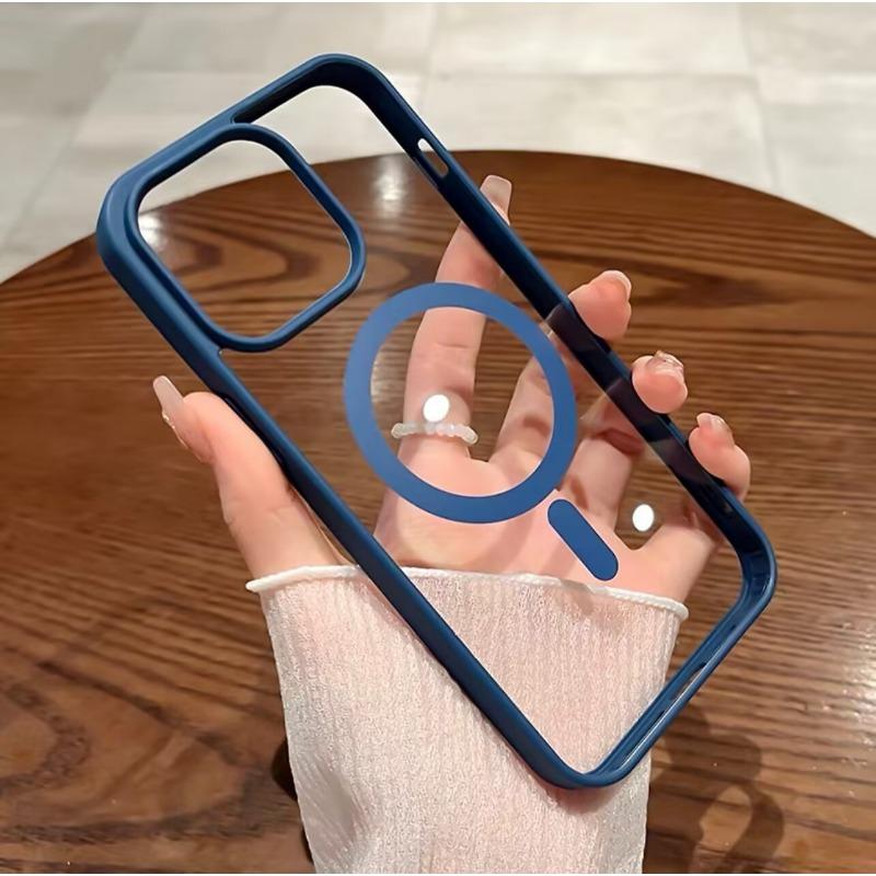 Applicable To IPhone 16 Acrylic Transparent Magnetic Phone Case Apple 15promax Simple Anti Fall Protection Case 14