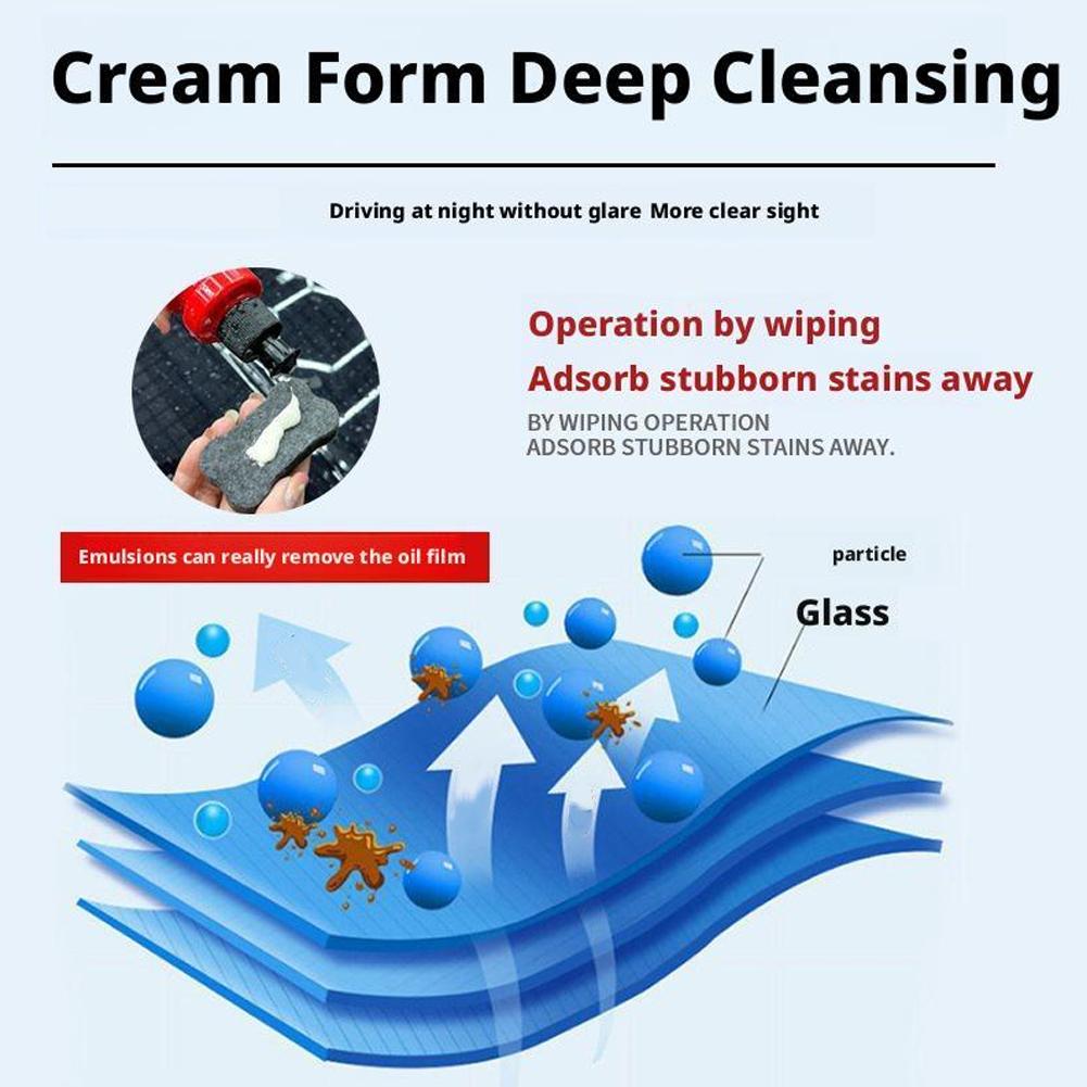 Car Windshield Oil Film Cleaner Glass Polishing Paste, Windshield Stain Remover Auto Glass Cleaning Compound Car Glass Cleaning