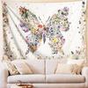 Floral Butterfly Tapestry, Boho Wildflower Moon Print Large Wall Hanging for Bedroom Living Room Aesthetic Home Decor