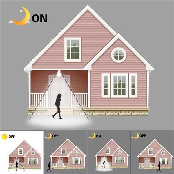 3PCS IP42 LED Motion Sensor 10W E27 Bulb Auto Smart Infrared Body Lamp Dusk Light at Sunrise Light Bulb Day and Night Light With Motion Sensor Light