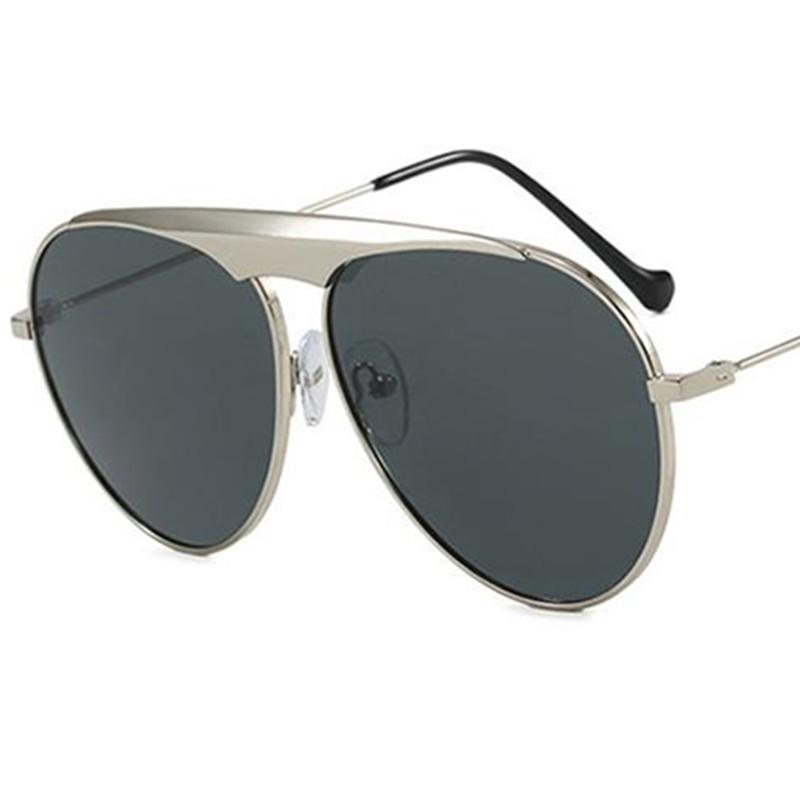 Fashion Pilot Sunglasses Personality Sun Glasses Anti-UV Spectacles Retro Single Beam Eyeglasses Oversize Frame Ornamental