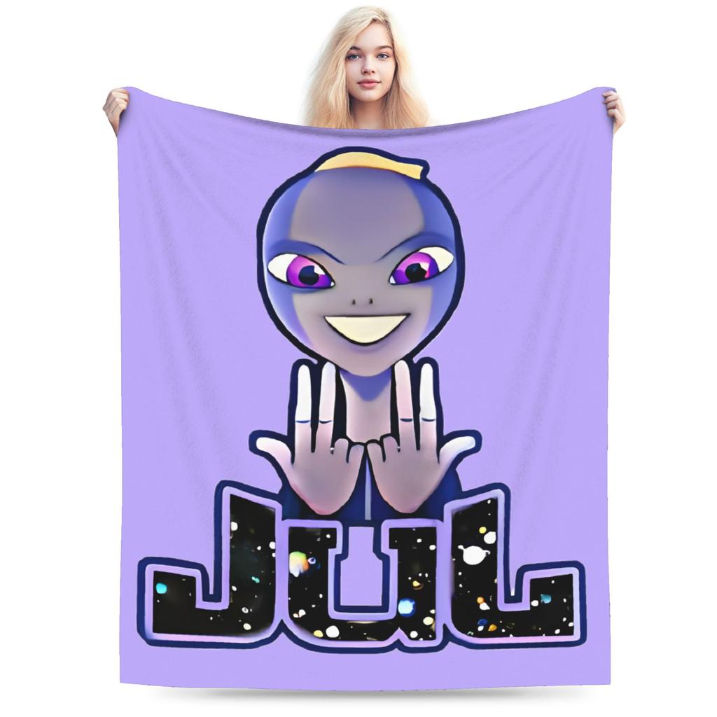 Jul Gold and Platinum Rapper Blanket Coral Fleece Plush Summer Ultra-Soft Throw Blankets for Bedding Couch Bedspread